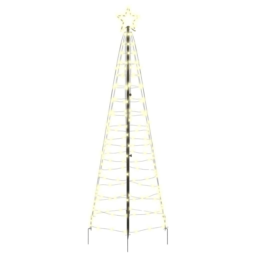 LED Christmas Tree with Ground Spikes Warm White 250 cm Iron