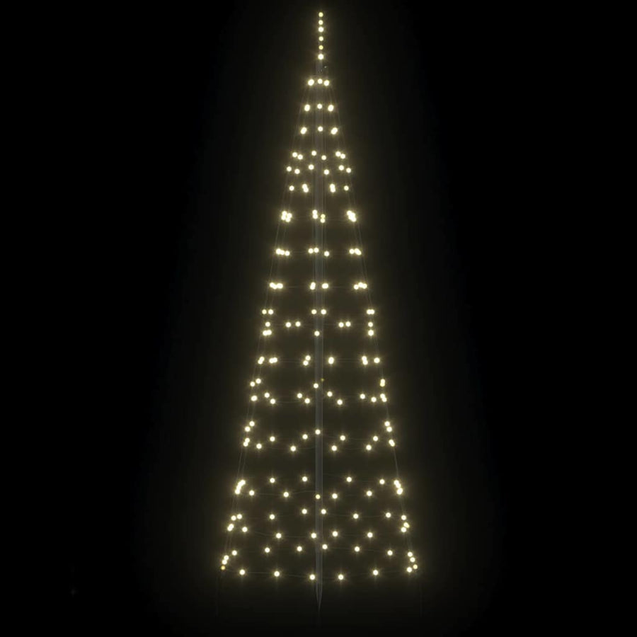 LED Christmas Tree with Ground Spikes Warm White 250 cm Iron