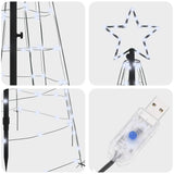 LED Christmas Tree with Ground Spikes Cool White 250 cm Iron