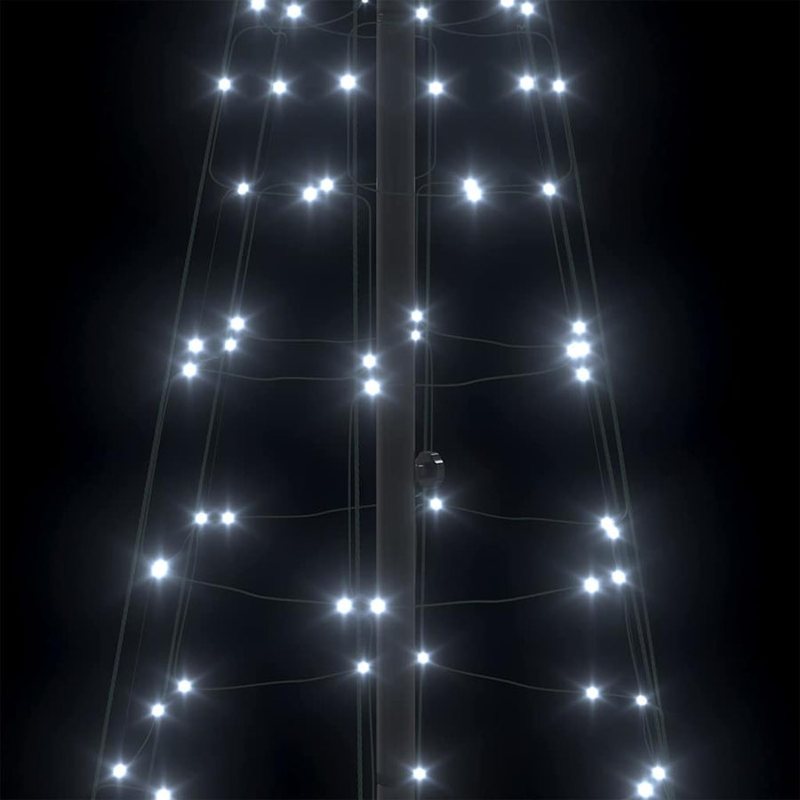 LED Christmas Tree with Ground Spikes Cool White 250 cm Iron