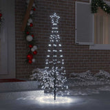 LED Christmas Tree with Ground Spikes Cool White 250 cm Iron - Side View