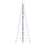 LED Christmas Tree with Ground Spikes Cool White 250 cm Iron