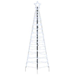 LED Christmas Tree with Ground Spikes Cool White 250 cm Iron