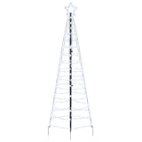 LED Christmas Tree with Ground Spikes Cool White 250 cm Iron - Front View