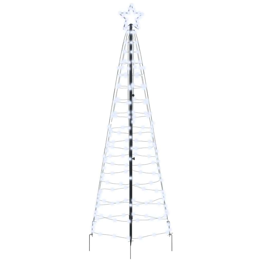 LED Christmas Tree with Ground Spikes Cool White 250 cm Iron