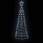 LED Christmas Tree with Ground Spikes Cool White 250 cm Iron