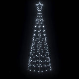 LED Christmas Tree with Ground Spikes Cool White 250 cm Iron - Top-Down View