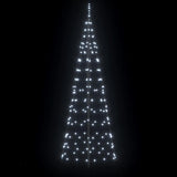 LED Christmas Tree with Ground Spikes Cool White 250 cm Iron
