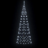 LED Christmas Tree with Ground Spikes Cool White 250 cm Iron - 45-Degree Angle