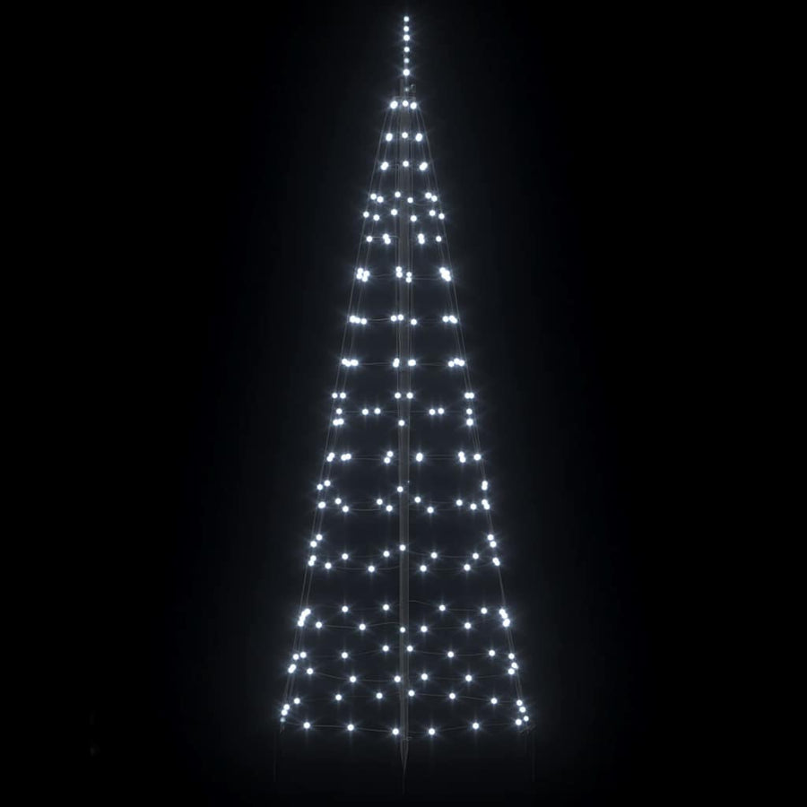 LED Christmas Tree with Ground Spikes Cool White 250 cm Iron