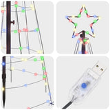 LED Christmas Tree with Ground Spikes Multicolour 250 cm Iron