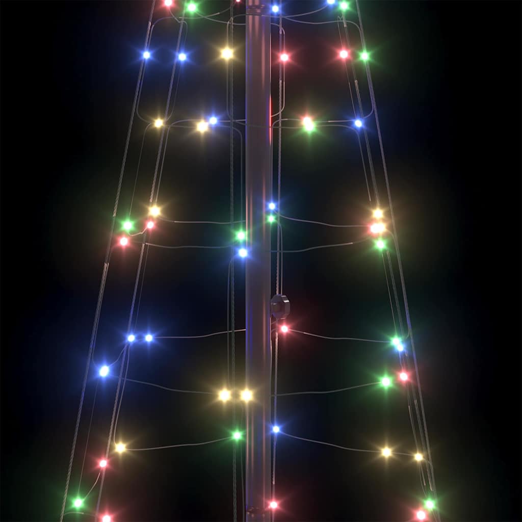 LED Christmas Tree with Ground Spikes Multicolour 250 cm Iron