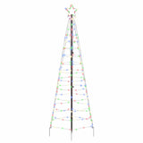 LED Christmas Tree with Ground Spikes Multicolour 250 cm Iron - Front View
