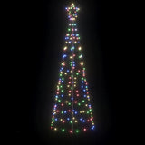LED Christmas Tree with Ground Spikes Multicolour 250 cm Iron