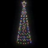 LED Christmas Tree with Ground Spikes Multicolour 250 cm Iron - Top-Down View