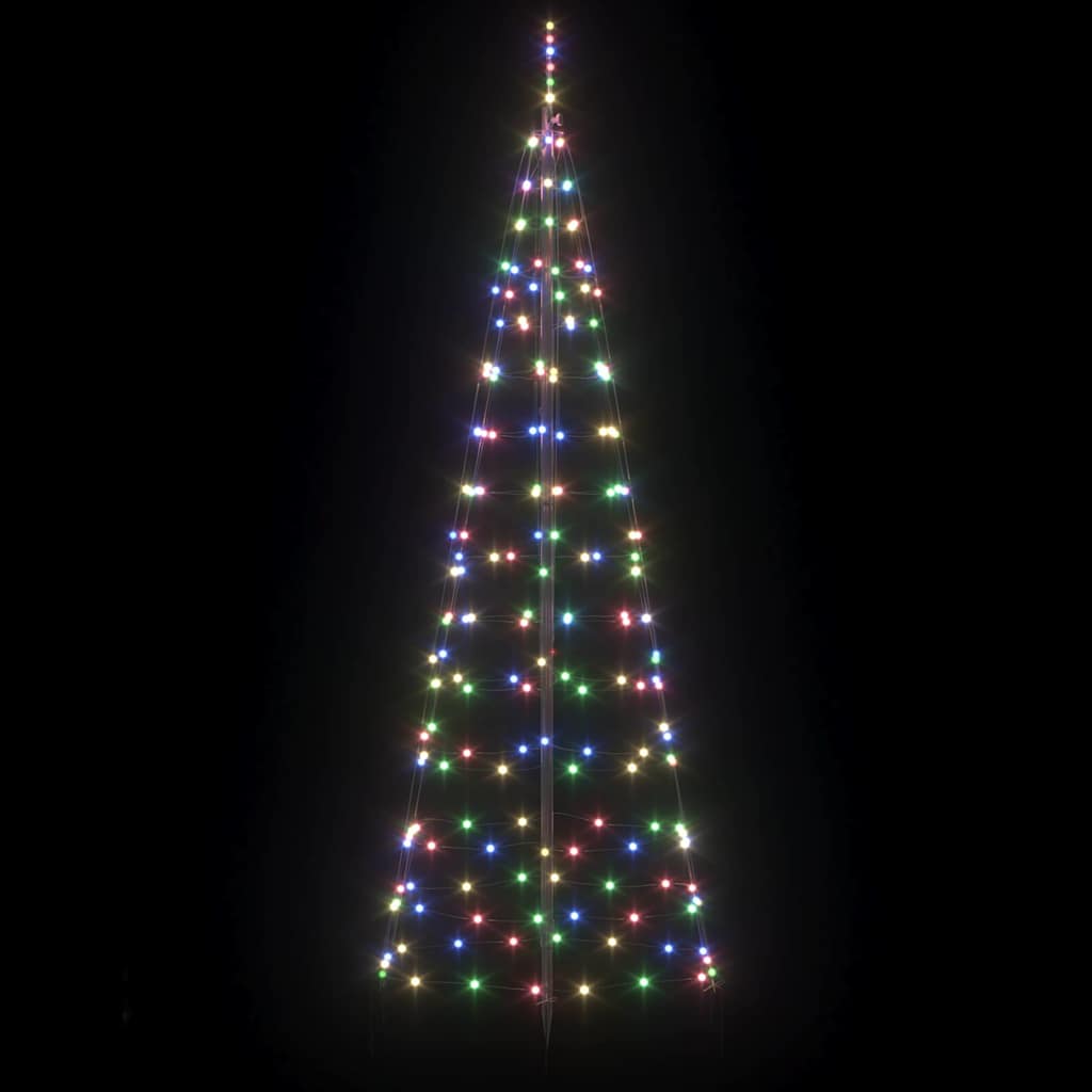 LED Christmas Tree with Ground Spikes Multicolour 250 cm Iron