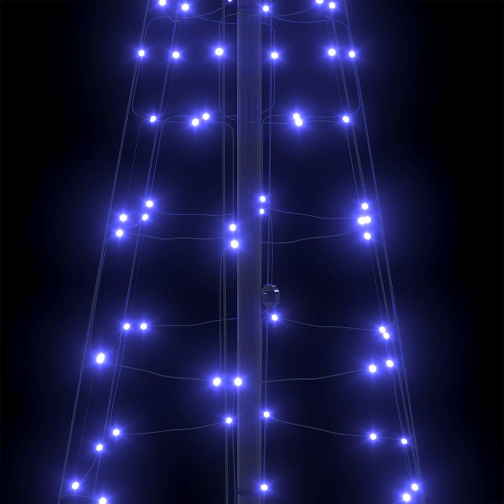 LED Christmas Tree with Ground Spikes Blue 250 cm Iron