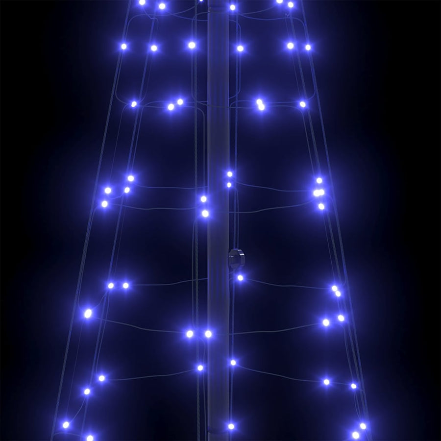 LED Christmas Tree with Ground Spikes Blue 250 cm Iron