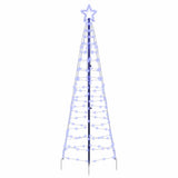 LED Christmas Tree with Ground Spikes Blue 250 cm Iron
