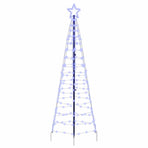 LED Christmas Tree with Ground Spikes Blue 250 cm Iron