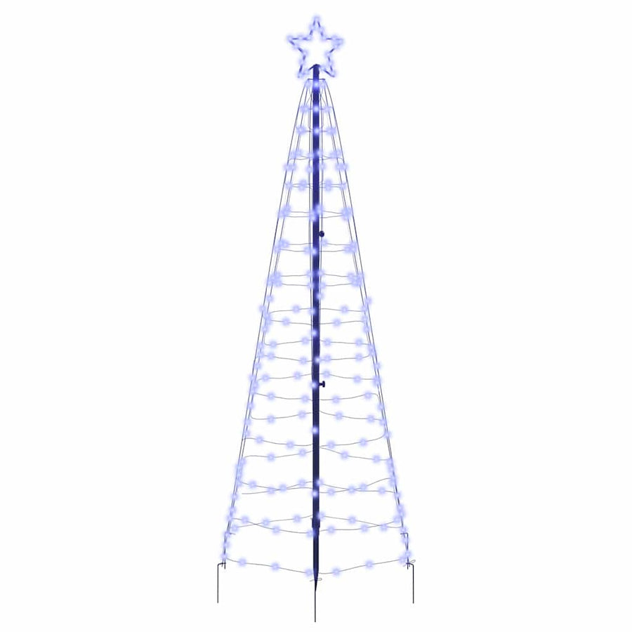 LED Christmas Tree with Ground Spikes Blue 250 cm Iron