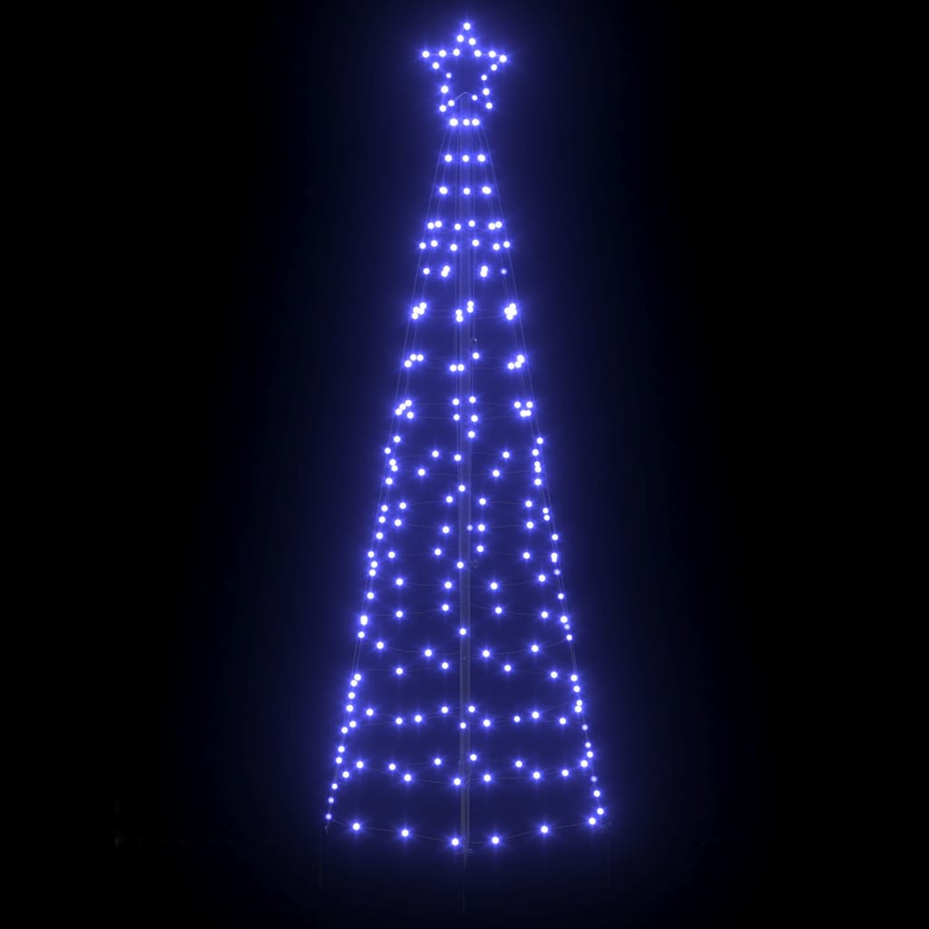 LED Christmas Tree with Ground Spikes Blue 250 cm Iron