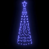 LED Christmas Tree with Ground Spikes Blue 250 cm Iron - Front View