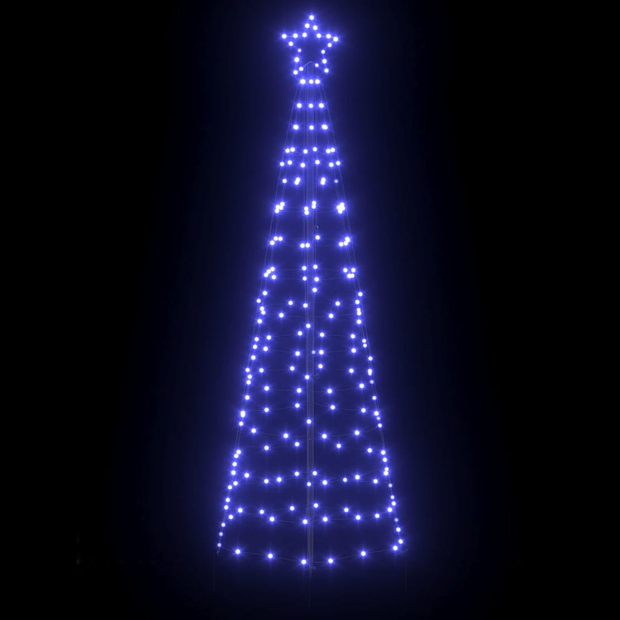 LED Christmas Tree with Ground Spikes Blue 250 cm Iron