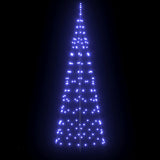 LED Christmas Tree with Ground Spikes Blue 250 cm Iron