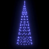 LED Christmas Tree with Ground Spikes Blue 250 cm Iron - Side View