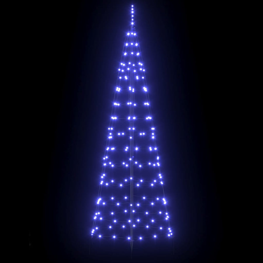 LED Christmas Tree with Ground Spikes Blue 250 cm Iron