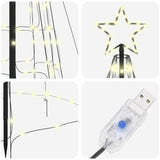 LED Christmas Tree with Ground Spikes Warm White 400 cm Iron - Rear View