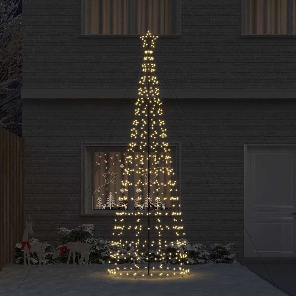 LED Christmas Tree with Ground Spikes Warm White 400 cm Iron