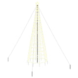 LED Christmas Tree with Ground Spikes Warm White 400 cm Iron - Front View