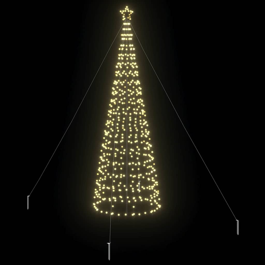 LED Christmas Tree with Ground Spikes Warm White 400 cm Iron