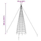 LED Christmas Tree with Ground Spikes Warm White 400 cm Iron