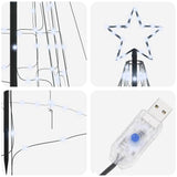 LED Christmas Tree with Ground Spikes Cool White 400 cm Iron - Rear View