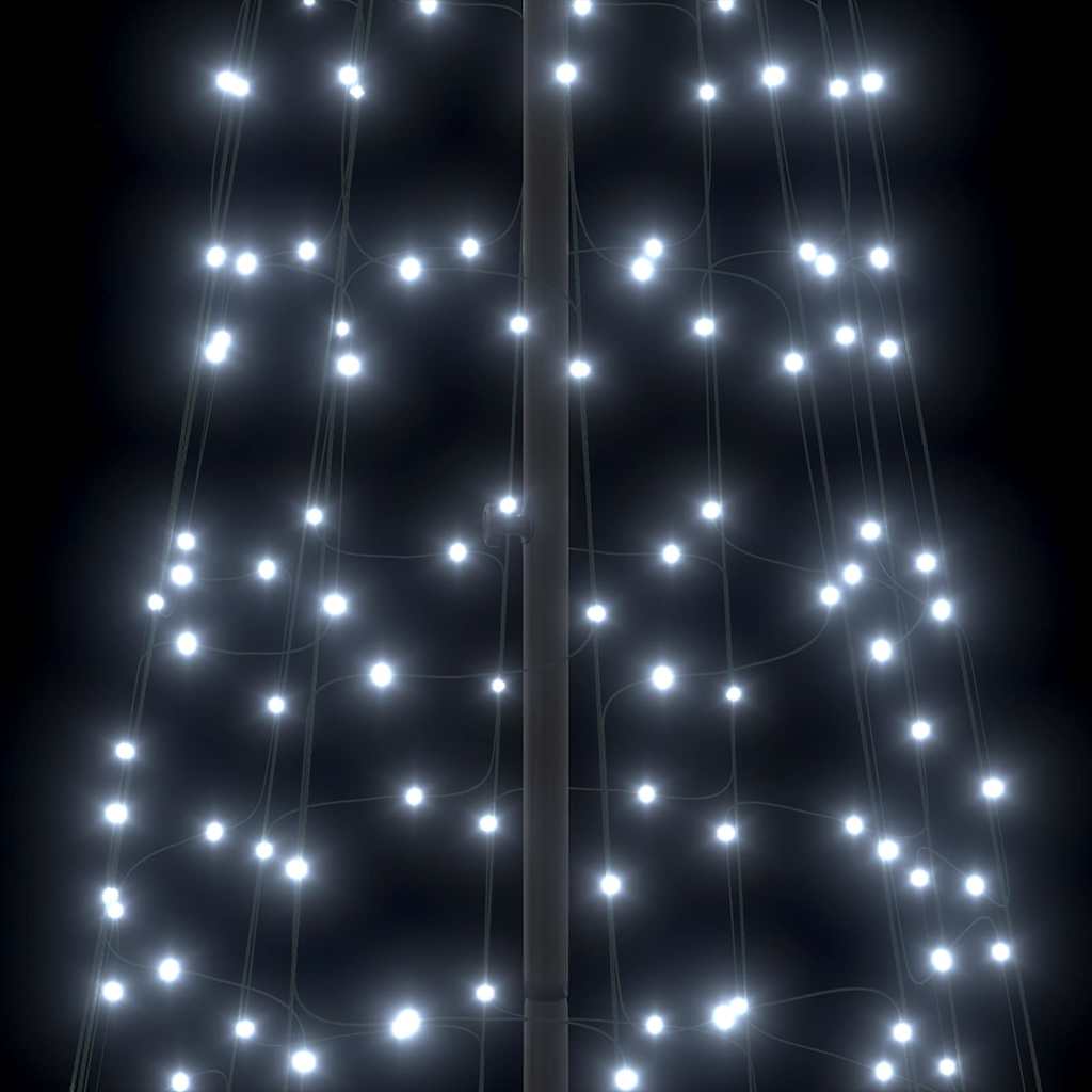 LED Christmas Tree with Ground Spikes Cool White 400 cm Iron