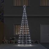 LED Christmas Tree with Ground Spikes Cool White 400 cm Iron - Side View