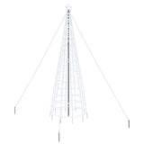 LED Christmas Tree with Ground Spikes Cool White 400 cm Iron - Front View