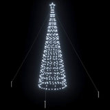 LED Christmas Tree with Ground Spikes Cool White 400 cm Iron