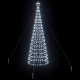 LED Christmas Tree with Ground Spikes Cool White 400 cm Iron - Top-Down View