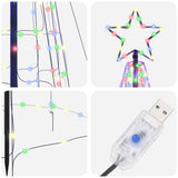 LED Christmas Tree with Ground Spikes Multicolour 400 cm Iron - Rear View