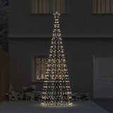 LED Christmas Tree with Ground Spikes Multicolour 400 cm Iron - Side View
