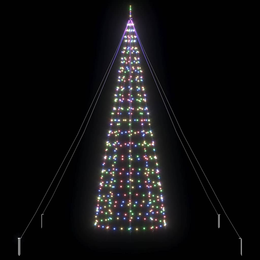 LED Christmas Tree with Ground Spikes Multicolour 400 cm Iron