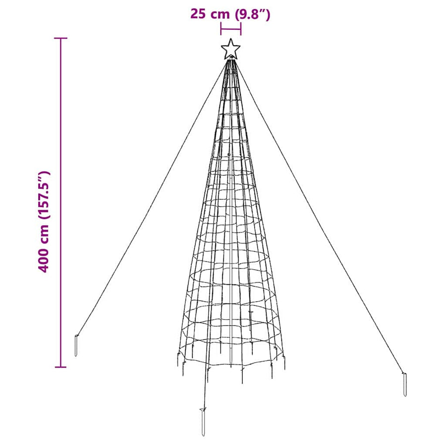 LED Christmas Tree with Spikes EKENAS 400 cm 800 LEDs