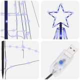 LED Christmas Tree with Ground Spikes Blue 400 cm Iron - Rear View