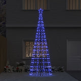 LED Christmas Tree with Ground Spikes Blue 400 cm Iron - Side View