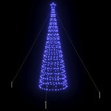LED Christmas Tree with Ground Spikes Blue 400 cm Iron - Top-Down View