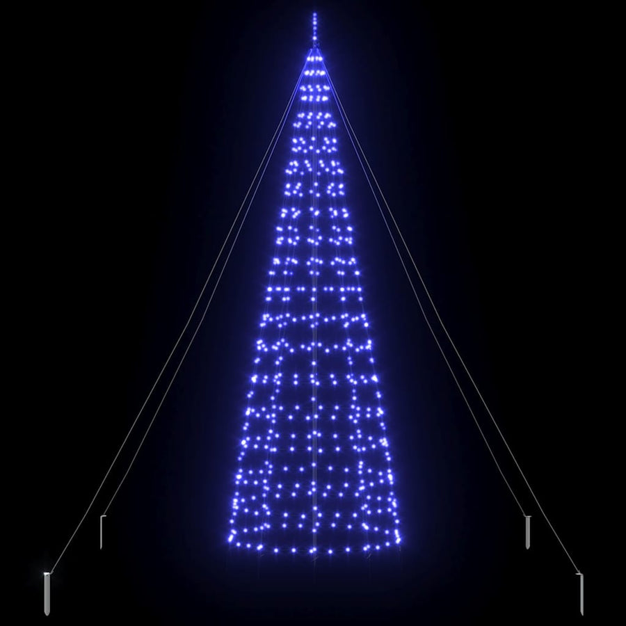 LED Christmas Tree with Ground Spikes Blue 400 cm Iron
